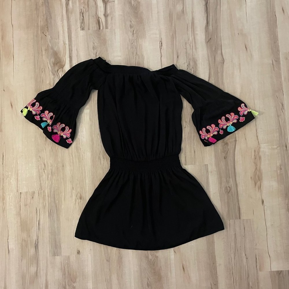 NWOT Polly Tunic Dress Sz S Onyx with tassles
